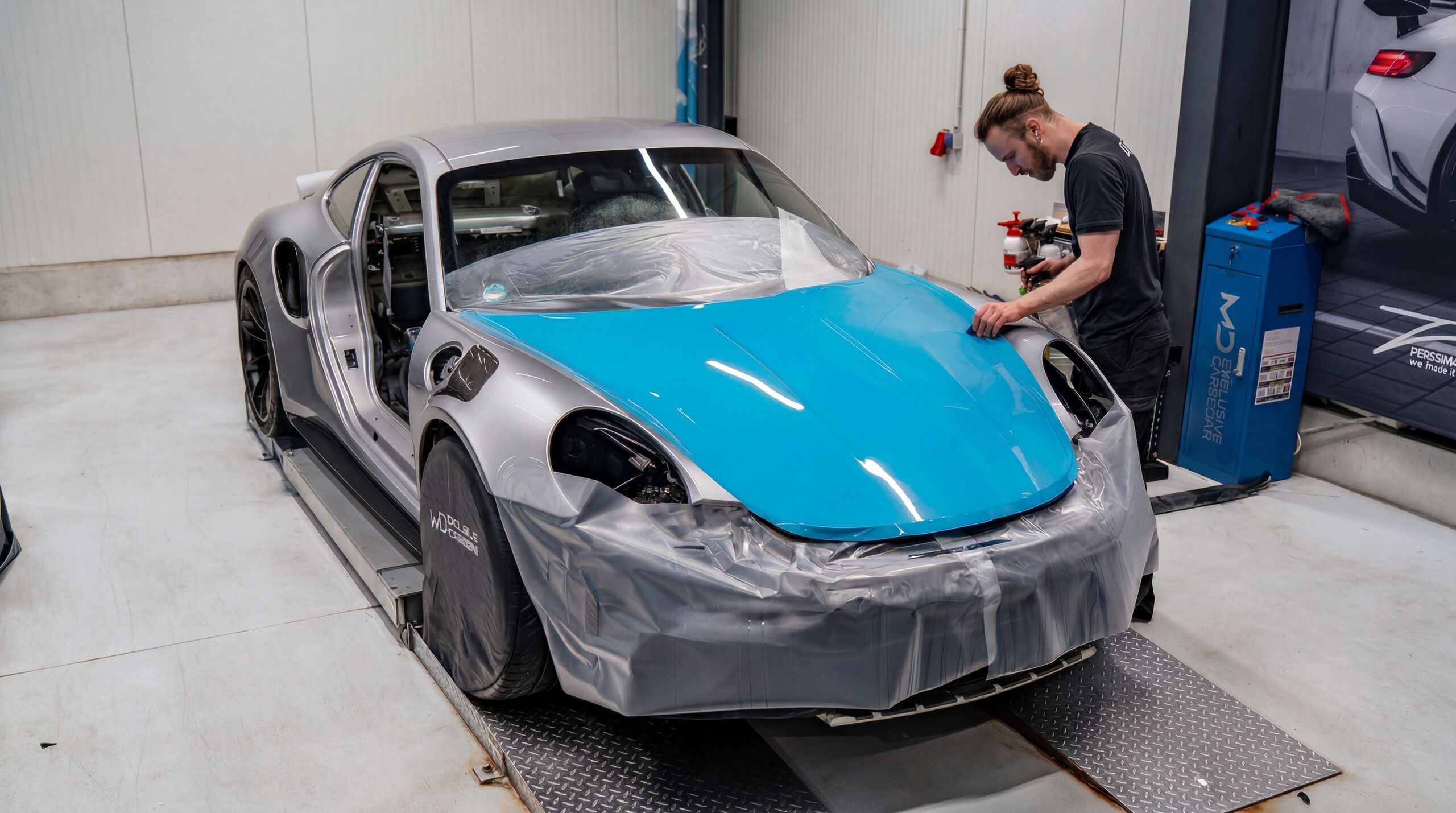 Porsche GT3 RS mit XPEL Lackschutzfolie South Beach Blue 2