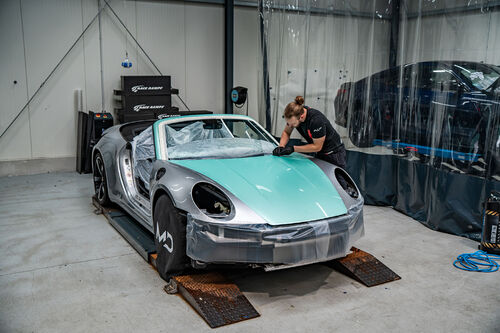 Porsche 911 Carrera Cabrio Flexishield Silk Jade Folie 
